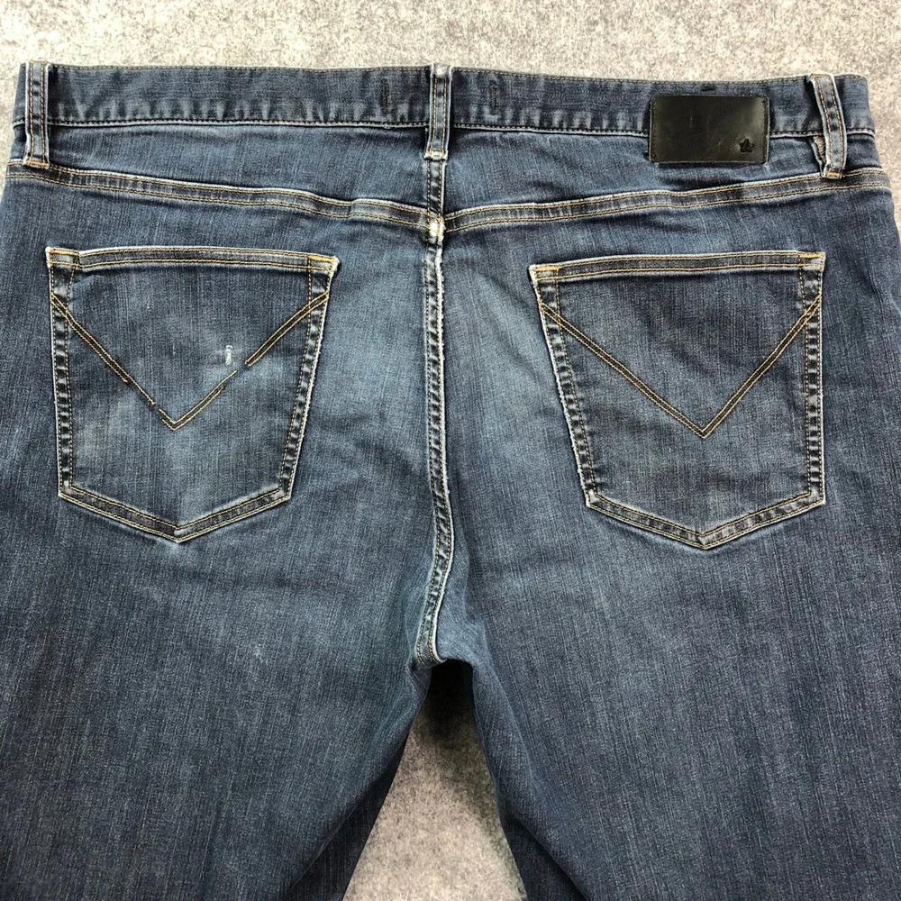 John Varvatos BOWERY Mens Jeans 38x34 (fits 39x34) Blue Straight Leg Dark Wash